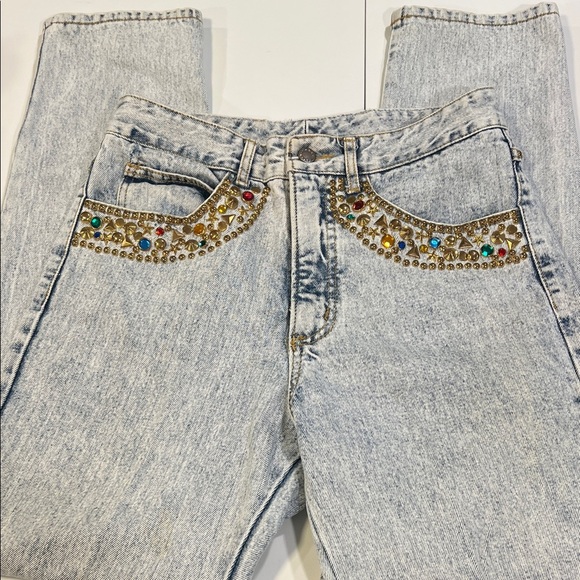 Robin‎ Berry - vintage 80s stone washed embellished jeans 16